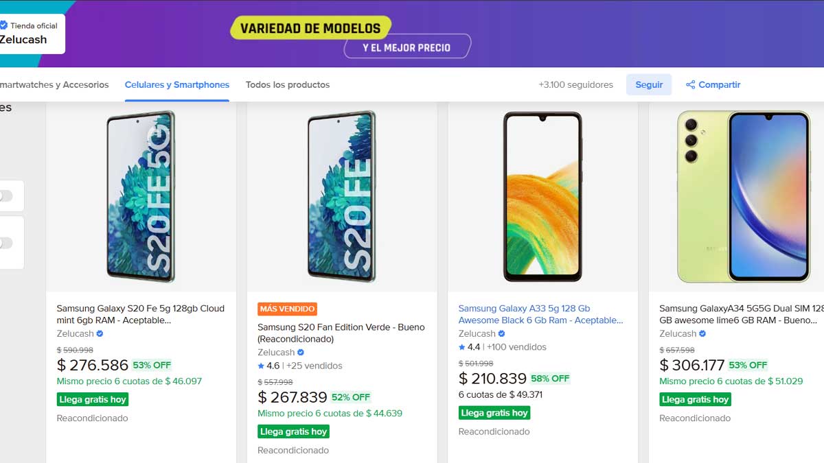 Celulares en oferta en Zelucash.
