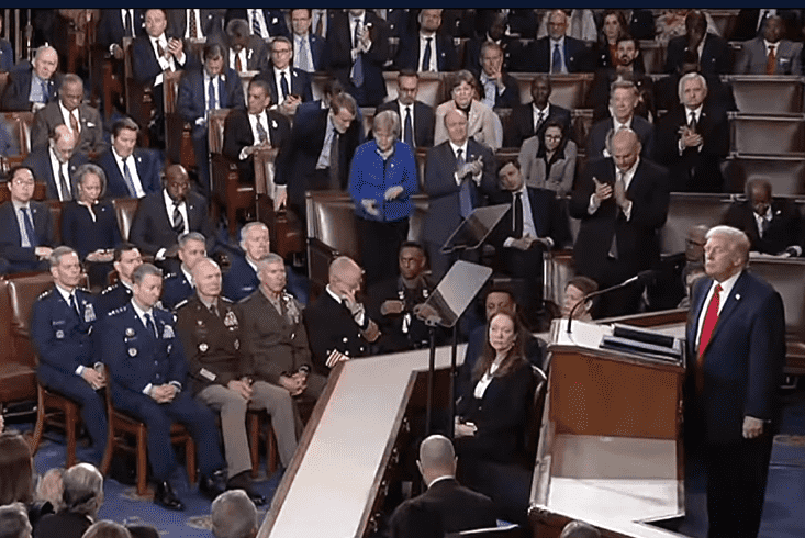 Donald Trump durante un discurso en el Congreso de Estados Unidos el 24 de febrero de 2026.