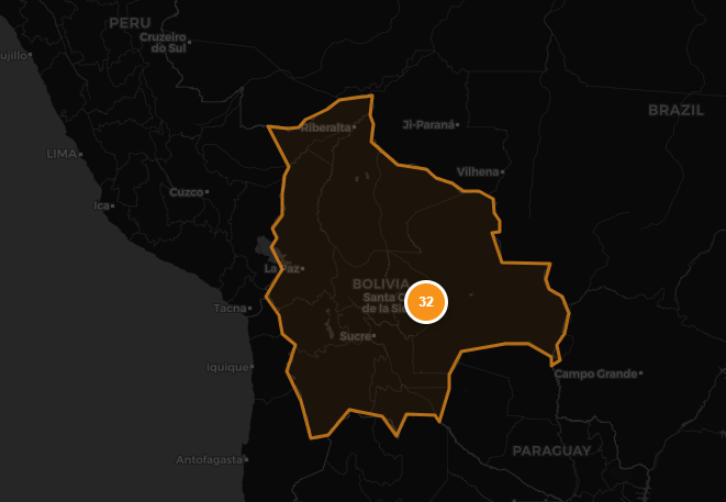 Un mapa muestra que en Santa Cruz al oriente de Bolivia ya hay más de 30 comercios aceptando bitcoin como forma de pago.