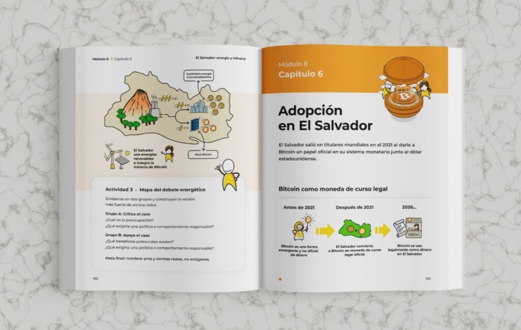 Fotografía del libro del diplomado de bitcoin 2.0.