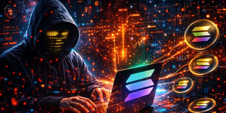 Un hacker operando para atacar una plataforma de la red Solana.