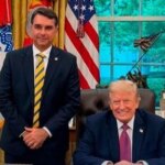 Flávio Bolsonaro fue recibido por Donald Trump en el Salón Oval de la Casa Blanca