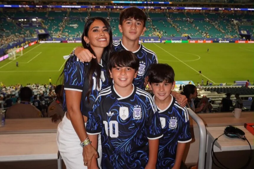 Así fue el festejo de Antonela Roccuzzo junto a su familia tras el triunfo de Argentina frente a Cabo Verde