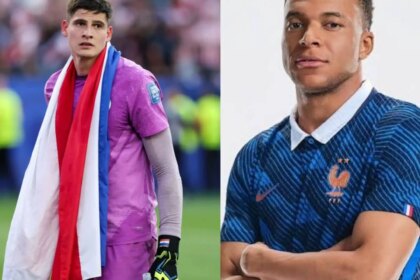 El soberbio de Mbappé le gritó el triunfo en la cara a Orlando Gill tras el final del partido entre Francia y Paraguay