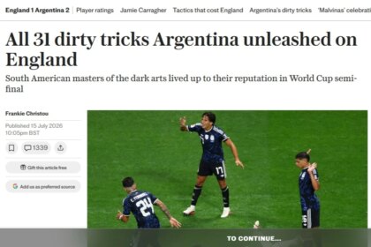 La insólita acusación del diario inglés The Telegraph contra la Selección Argentina