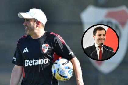 El presidente de River respaldó a Eduardo Coudet y aseguró su continuidad: “Coudet no se toca”