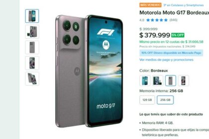 ¿Cuánto cuesta el celular Motorola más vendido en Mercado Libre?