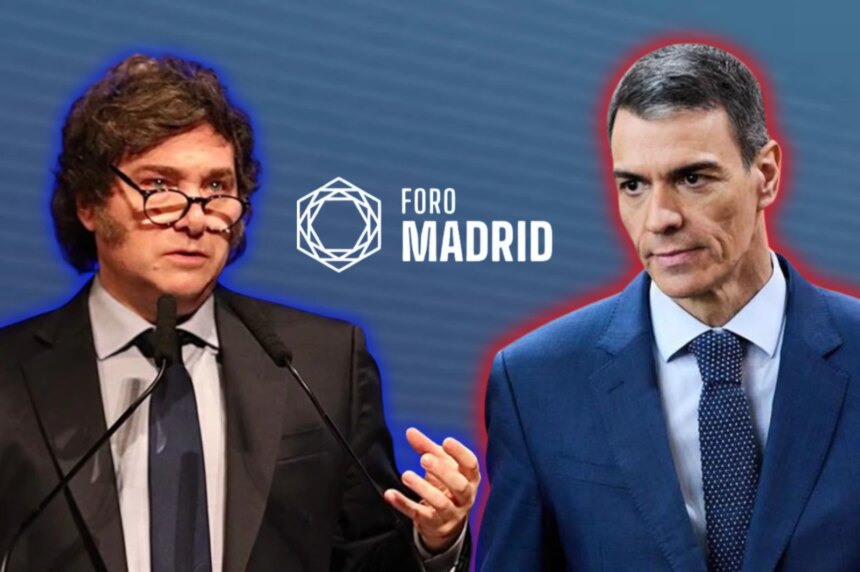 Milei destrozó a Pedro Sánchez en el Foro de Madrid: “Está degradando sistemáticamente la identidad española”