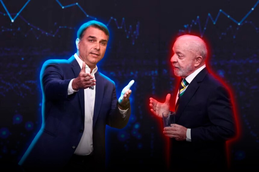 Flavio bolsonaro en pleno debate: “Lula, tus políticas no sirven si das con una mano y quitás con los nueve dedos”
