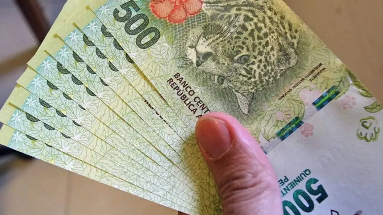 mano de una persona sosteniendo billetes de $500